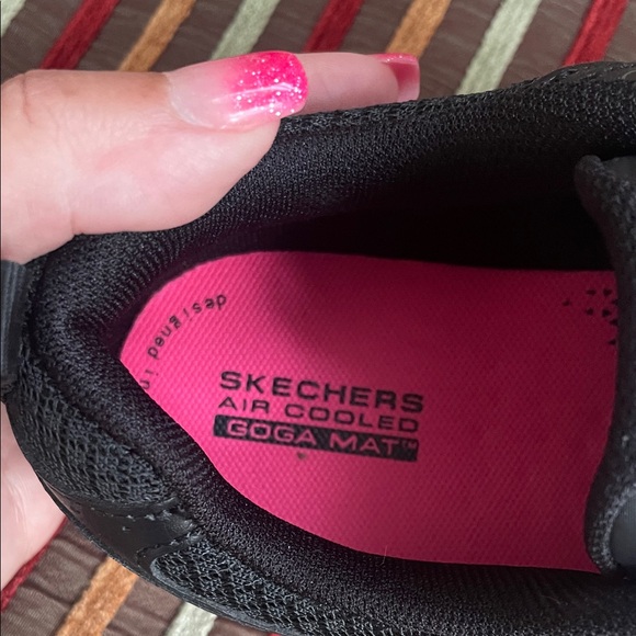 Skechers Black and Pink Athletic Shoes - Picture 5 of 6